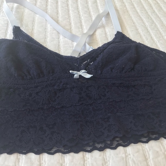 DONATED Aerie Navy Lace Longline Bralette XS - Picture 5 of 8